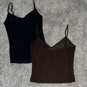 Sheer Black and Brown Tank Tops